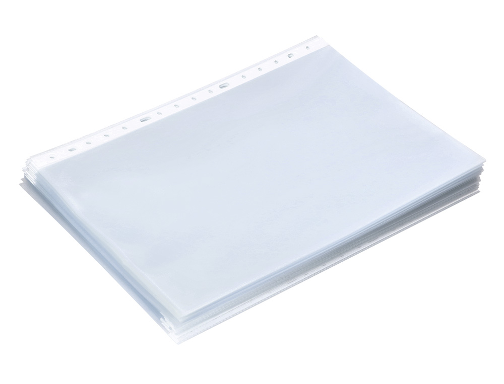 FUNDA MULTITALADRO CARLIN POLIPROPILENO DIN A4 STANDARD 16 TALADROS CAJA DE 100 UNIDADES