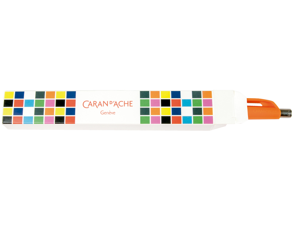 ESTUCHE CARAN D'ACHE VACIO CARTON PARA GAMA 888 INFINITE IMPRESO CUADROS COLORES