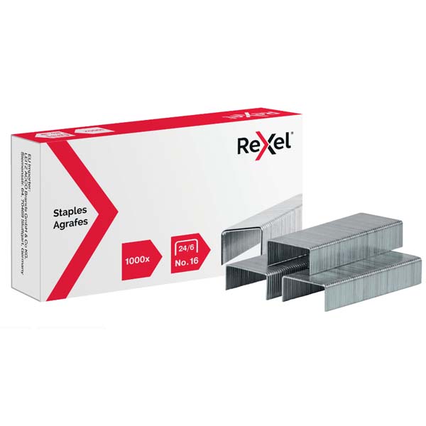 GRAPAS REXEL 24/6 N16 PLATEADAS Caja 1.000
