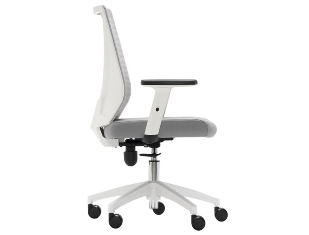 SILLA TIRANA BLANCO RESPALDO MALLA CON BRAZOS REG.