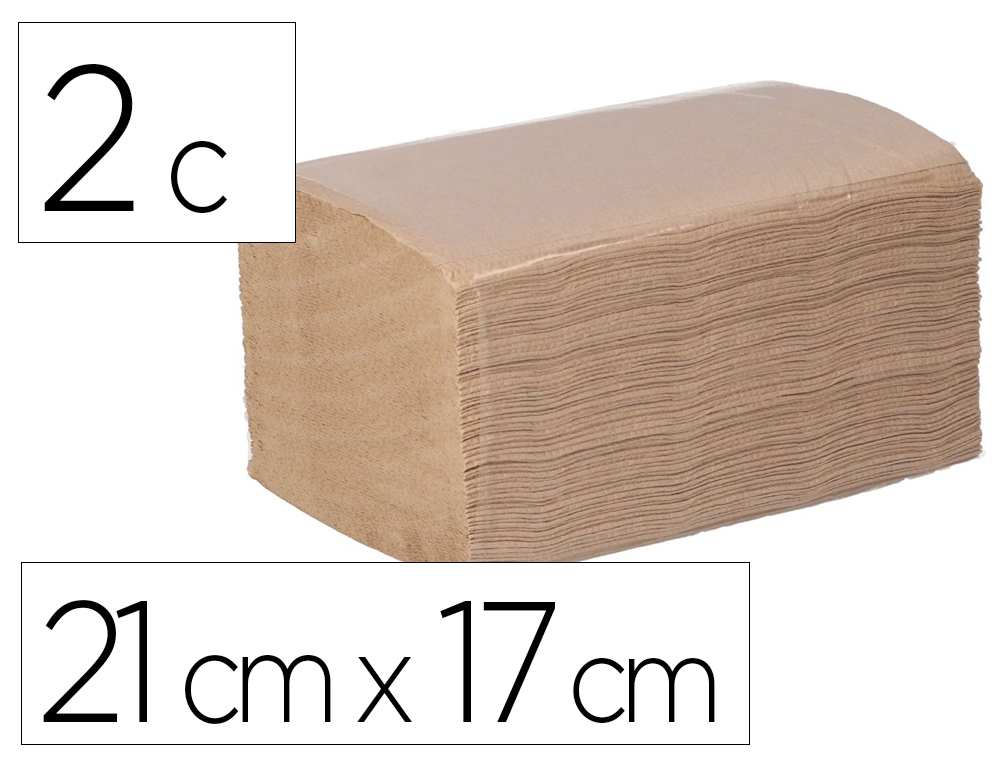 SERVILLETA BUNZL GREENSOURCE KRAFT PLEGADO ZIG-ZAG 2 CAPAS 21X17 CM CAJA DE 9000 UNIDADES