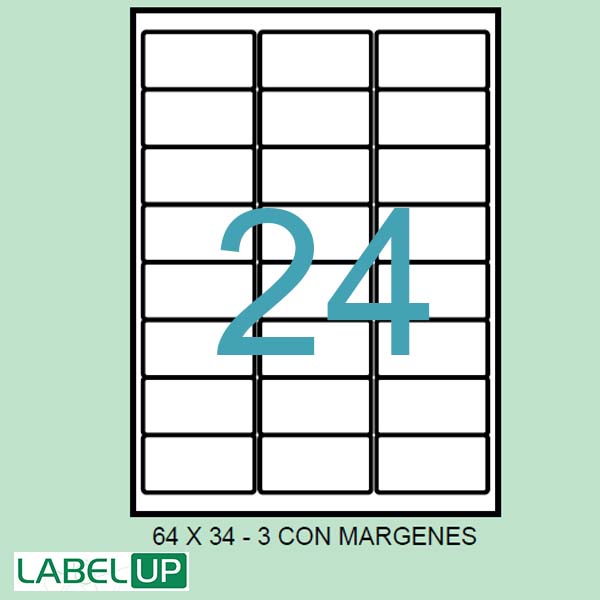 ETIQUETAS ADH. A4 64X34 CAJA 500 H. REF 41