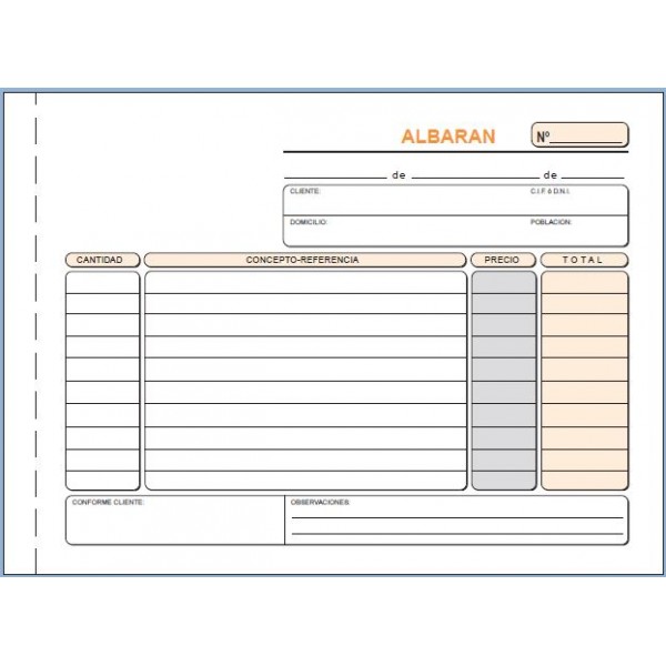 TALONARIO ALBARANES T-117 A5 APAISADO LOAN