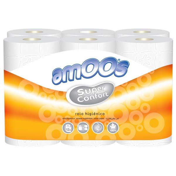 PAPEL HIGIENICO AMOOS 2 CAPAS 35 MTS