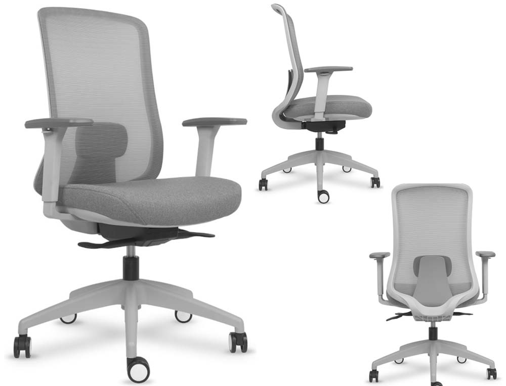 SILLA LANDO GREY SIN CABEZAL SYNCRO CON BRAZOS 4D