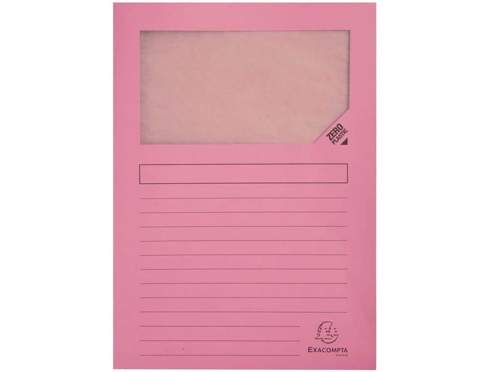 SUBCARPETA CON VENTANA A4 160GR. ROSA EXACOMPTA