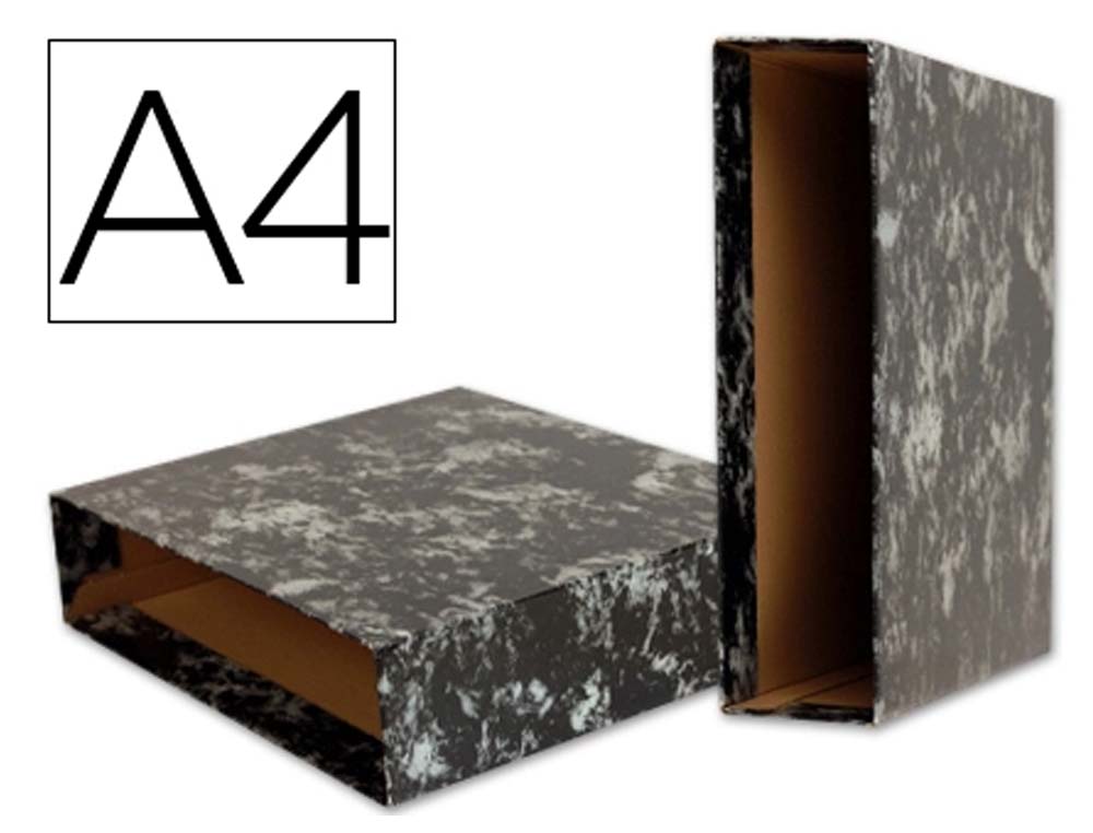CAJA ARCHIVADOR CARLIN A4 NEGRO JASPEADO