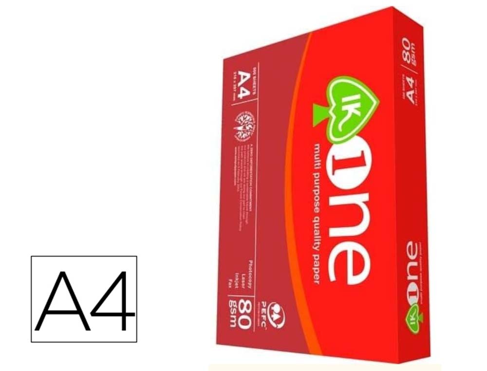 PAPEL A4 IK ONE 80GR (PAQ. 500 HOJAS)