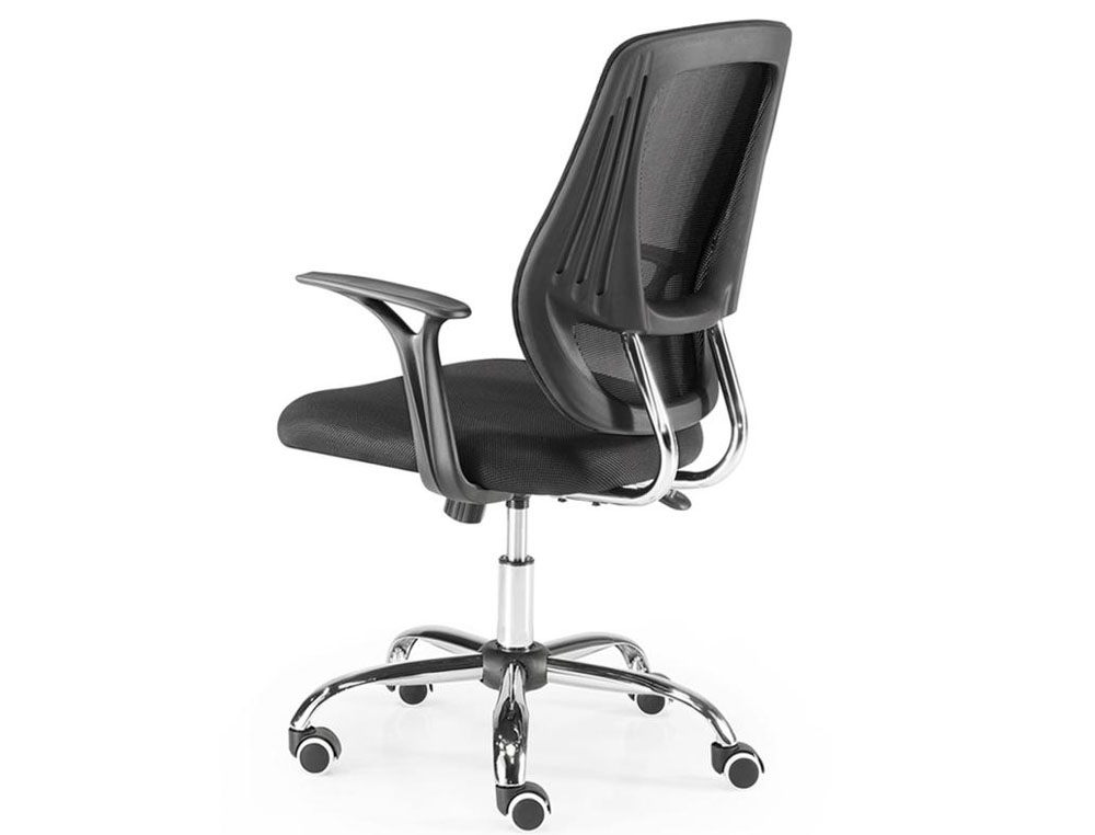 SILLA GENOVA RESPALDO MALLA CON BRAZOS FIJOS