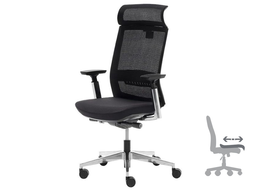 SILLON TORONTO MALLA SYNCRO CON CABECERO Y DESPLAZAMIENTO DE ASIENTO