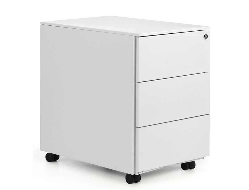 CAJONERA / BUC METALICO 3 CAJONES CON RUEDAS BLANCO EUROMOF