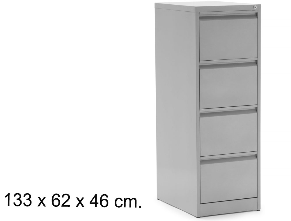 ARCHIVADOR METALICO 4 CAJONES GRIS DENVER
