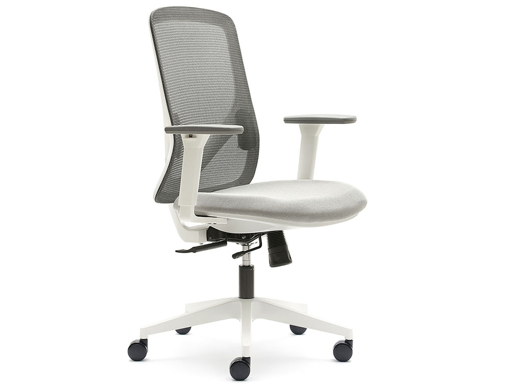 SILLA LYON BLANCA CON BRAZOS REG. SOPORTE LUMBAR BIZONA